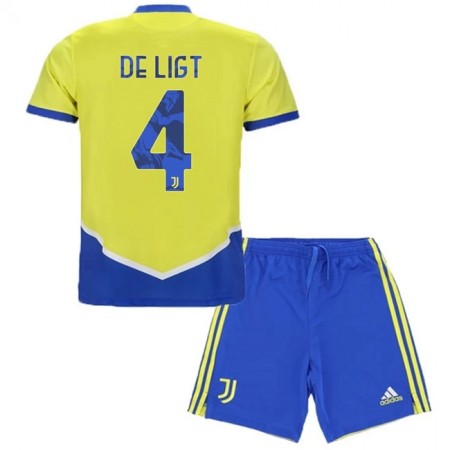 Koszulka Juventus Matthijs de Ligt 4 Dziecięcy Trzeci Stroje Piłkarskie 2021/22 Krótki Rękaw